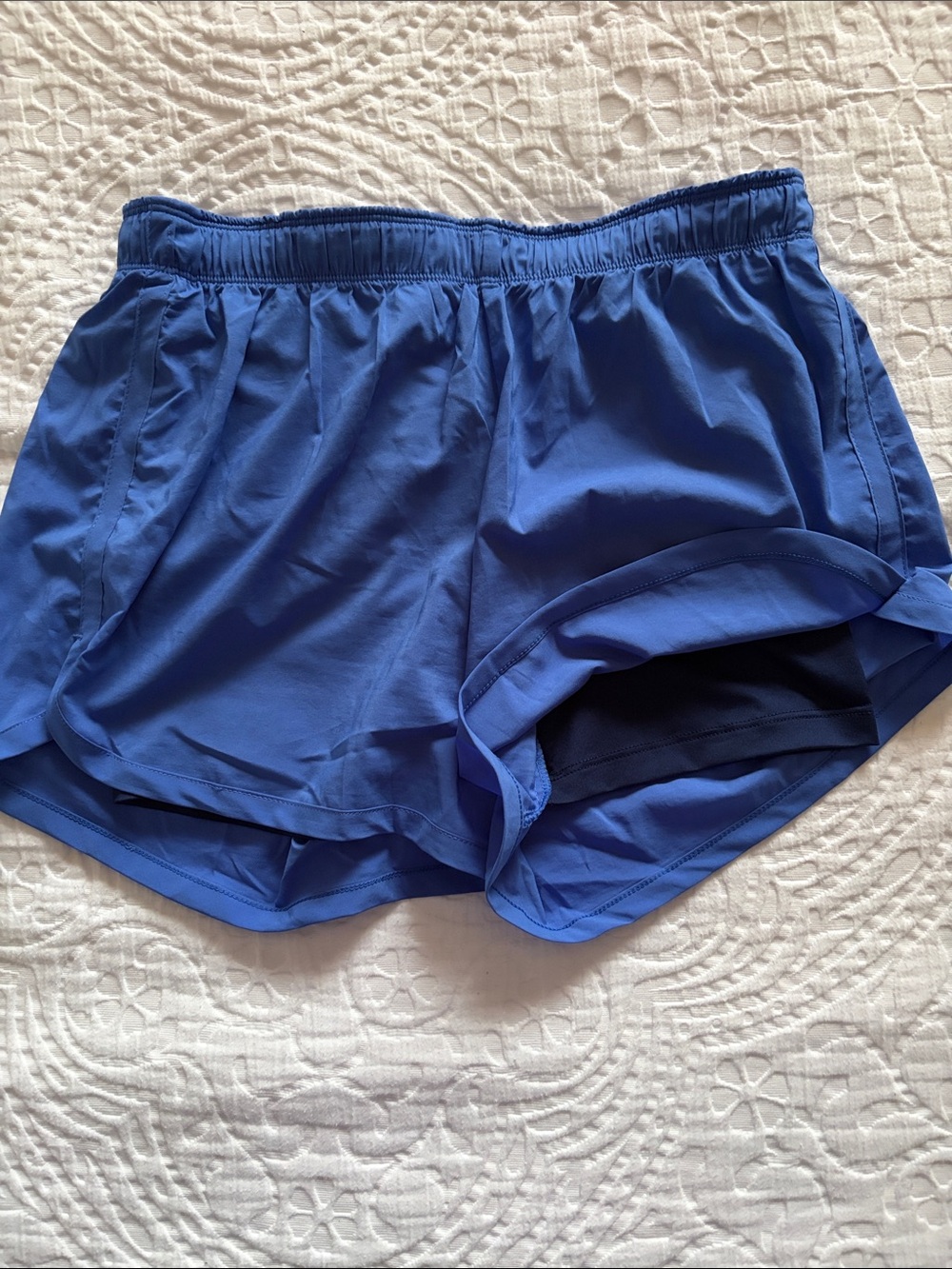 Nike Women’s Royal Blue Athletic Shorts with Swoosh - Picture 2 of 4